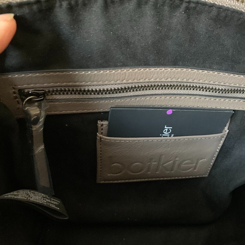 NWT Botkier Leather Top Handle Moto Satchel Winter Grey Quilted Panels MSRP $248 - Picture 11 of 15